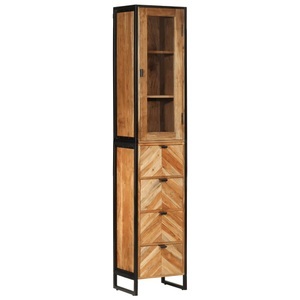 vidaXL, vidaXL Badschrank 40x27x190 cm Eisen und Massivholz Akazie, vidaXL Badschrank 40x27x190 cm Eisen und Massivholz Akazie