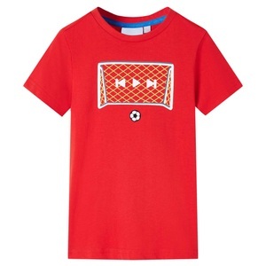 vidaXL Kinder-T-Shirt mit Fußballtor-Aufdruck Rot 92
