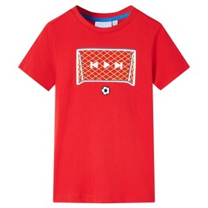 vidaXL, vidaXL Kinder-T-Shirt mit Fußballtor-Aufdruck Rot 116