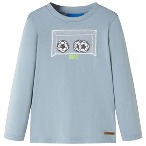 vidaXL, vidaXL Kinder-Langarmshirt mit Fußballtor Hellblau 92, vidaXL Kinder-Langarmshirt Hellblau 92