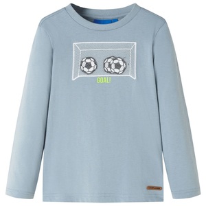vidaXL Kinder-Langarmshirt mit Fußballtor Hellblau 116