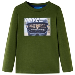 vidaXL, vidaXL Kinder-Langarmshirt Dunkles Khaki 116, vidaXL Kinder-Langarmshirt Dunkles Khaki 116