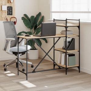 vidaXL, vidaXL Computertisch mit Regal Sonoma-Eiche 120x47x109 cm, vidaXL Computertisch mit Regal Sonoma-Eiche 120x47x109 cm