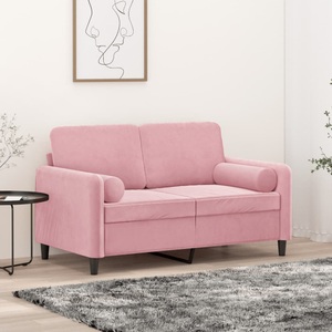 vidaXL, vidaXL 2-Sitzer-Sofa mit Zierkissen Rosa 120 cm Samt