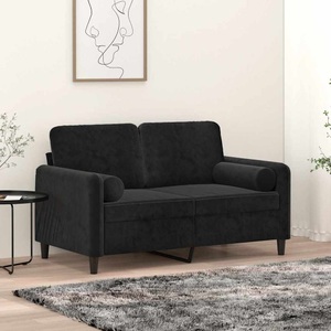 vidaXL, vidaXL 2-Sitzer-Sofa mit Zierkissen Schwarz 120 cm Samt