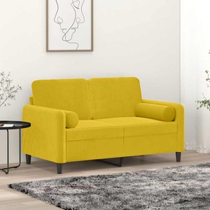 vidaXL, vidaXL 2-Sitzer-Sofa mit Zierkissen Gelb 120 cm Samt