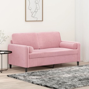 vidaXL, vidaXL 2-Sitzer-Sofa mit Zierkissen Rosa 140 cm Samt