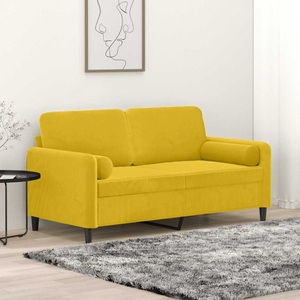 vidaXL, vidaXL 2-Sitzer-Sofa mit Zierkissen Gelb 140 cm Samt