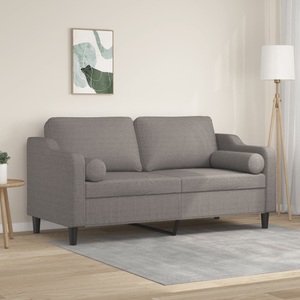 vidaXL, vidaXL 2-Sitzer-Sofa mit Zierkissen Taupe 140 cm Stoff