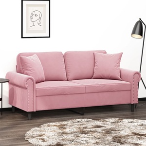 vidaXL, vidaXL 2-Sitzer-Sofa mit Zierkissen Rosa 140 cm Samt