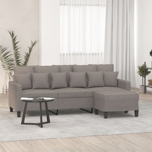 vidaXL, vidaXL 3-Sitzer-Sofa mit Hocker Taupe 180 cm Stoff