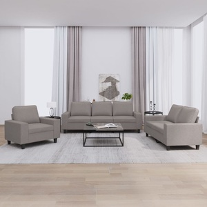 vidaXL, vidaXL 3-tlg. Sofagarnitur Taupe Stoff