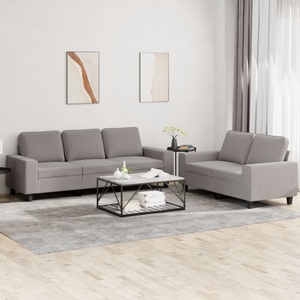 vidaXL, vidaXL 2-tlg. Sofagarnitur Taupe Stoff