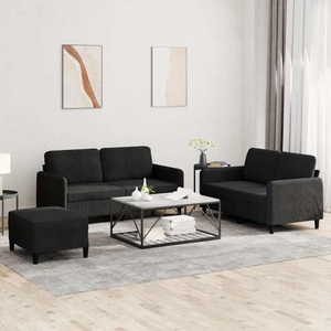 vidaXL, vidaXL 3-tlg. Sofagarnitur Schwarz Samt