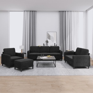 vidaXL, vidaXL 4-tlg. Sofagarnitur Schwarz Samt