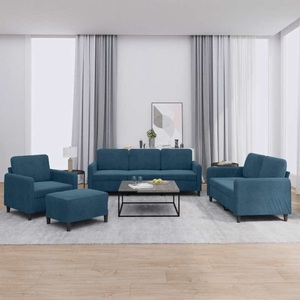 vidaXL, vidaXL 4-tlg. Sofagarnitur Blau Samt