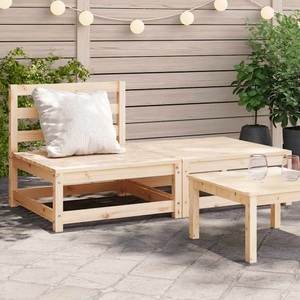 vidaXL, vidaXL Gartensofa ohne Armlehnen mit Fußhocker Massivholz Kiefer, vidaXL Gartensofa ohne Armlehnen mit Fußhocker Massivholz Kiefer