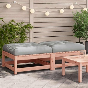 vidaXL, vidaXL Gartenhocker mit Kissen 2 Stk. Massivholz Douglasie, vidaXL Gartenhocker mit Kissen 2 Stk. Massivholz Douglasie