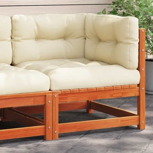 vidaXL, vidaXL Garten-Ecksofa mit Kissen Wachsbraun Massivholz Kiefer