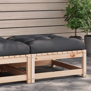 vidaXL, vidaXL Gartenhocker mit Kissen Massivholz Kiefer, vidaXL Gartenhocker mit Kissen Massivholz Kiefer