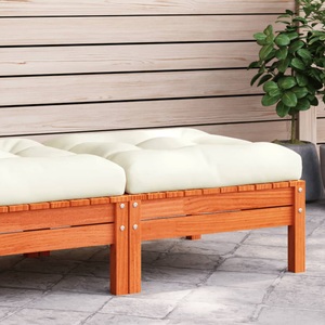 vidaXL, vidaXL Gartenhocker mit Kissen Wachsbraun Massivholz Kiefer, vidaXL Gartenhocker mit Kissen Wachsbraun Massivholz Kiefer