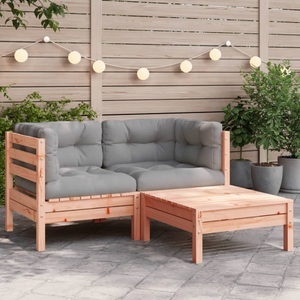 vidaXL, vidaXL Gartensofa mit Kissen und Hocker 2-Sitzer, vidaXL Gartensofa mit Kissen und Hocker 2-Sitzer