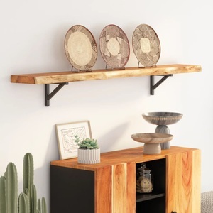 vidaXL, vidaXL Wandregal 160x20x2,5 cm Rechteckig Massivholz Akazie Baumkante, vidaXL Wandregal 160x20x2,5 cm Rechteckig Massivholz Akazie Baumkante