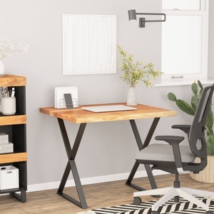 vidaXL, vidaXL Schreibtischplatte 100x80x2,5 cm Massivholz Akazie Baumkante, 