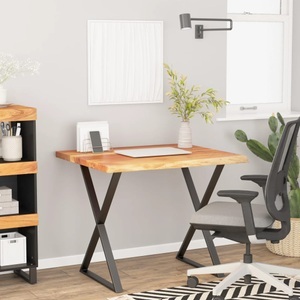 vidaXL, vidaXL Schreibtischplatte 80x80x3,8 cm Massivholz Akazie Baumkante, 