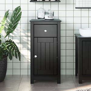 vidaXL, vidaXL Badschrank BERG Schwarz 40x34x80 cm Massivholz Kiefer, vidaXL Badschrank BERG Schwarz 40x34x80 cm Massivholz Kiefer