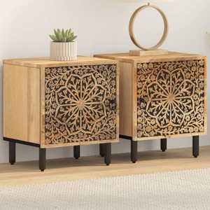 vidaXL, vidaXL Nachttische 2 Stk. 40x33x46 cm Massivholz Mango, vidaXL Nachttische 2 Stk. 40x33x46 cm Massivholz Mango