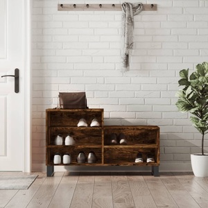 vidaXL, vidaXL Schuhregal Räuchereiche 102x36x60 cm Holzwerkstoff