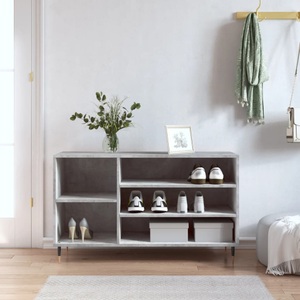 vidaXL, vidaXL Schuhregal Betongrau 102x36x60 cm Holzwerkstoff