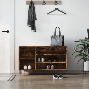 vidaXL, vidaXL Schuhregal Räuchereiche 102x36x60 cm Holzwerkstoff