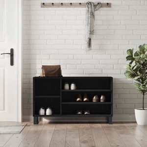vidaXL, vidaXL Schuhregal Schwarz 102x36x60 cm Holzwerkstoff