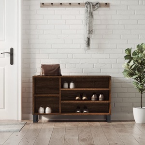 vidaXL, vidaXL Schuhregal Braun Eichen-Optik 102x36x60 cm Holzwerkstoff