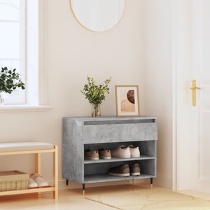 vidaXL, vidaXL Schuhregal Betongrau 70x36x60 cm Holzwerkstoff