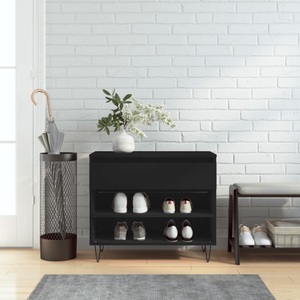 vidaXL, vidaXL Schuhregal Schwarz 70x36x60 cm Holzwerkstoff