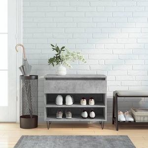 vidaXL, vidaXL Schuhregal Betongrau 70x36x60 cm Holzwerkstoff