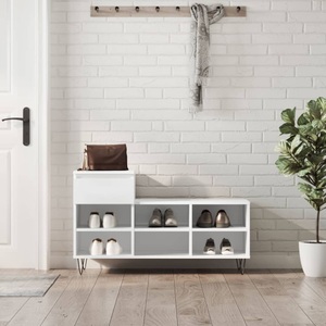 vidaXL, vidaXL Schuhregal Weiß 102x36x60 cm Holzwerkstoff, vidaXL Schuhregal Weiß 102x36x60 cm Holzwerkstoff