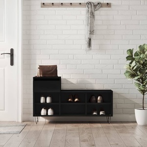 vidaXL, vidaXL Schuhregal Schwarz 102x36x60 cm Holzwerkstoff, vidaXL Schuhregal Schwarz 102x36x60 cm Holzwerkstoff