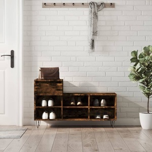 vidaXL, vidaXL Schuhregal Räuchereiche 102x36x60 cm Holzwerkstoff