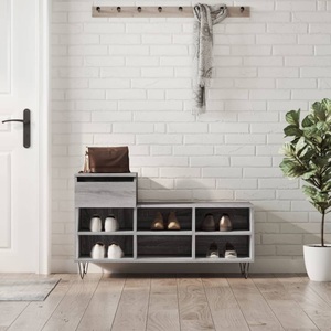 vidaXL, vidaXL Schuhregal Grau Sonoma 102x36x60 cm Holzwerkstoff