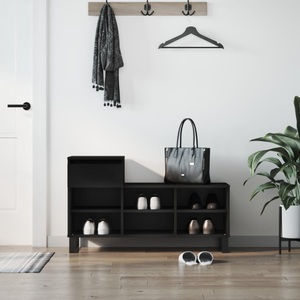 vidaXL, vidaXL Schuhregal Schwarz 102x36x60 cm Holzwerkstoff