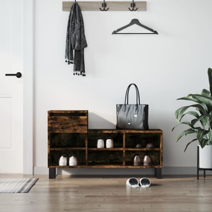 vidaXL, vidaXL Schuhregal Räuchereiche 102x36x60 cm Holzwerkstoff