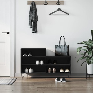 vidaXL, vidaXL Schuhregal Schwarz 102x36x60 cm Holzwerkstoff