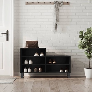 vidaXL, vidaXL Schuhregal Schwarz 102x36x60 cm Holzwerkstoff