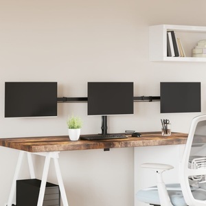 vidaXL, vidaXL Tischhalterung für 3 Monitore Schwarz Stahl VESA 75/100 mm, vidaXL Tischhalterung für 3 Monitore Schwarz Stahl VESA 75/100 mm