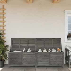 vidaXL, vidaXL Gartentruhe Anthrazit 198,5x50x56,5 cm Massivholz Tanne, VidaXL - Gartentruhe holzwerkstoff, One Size, Grau
