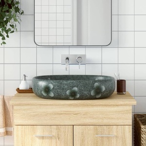 vidaXL, vidaXL Aufsatzwaschbecken Blau Oval 59x40x14 cm Keramik, vidaXL Aufsatzwaschbecken Blau Oval 59x40x14 cm Keramik